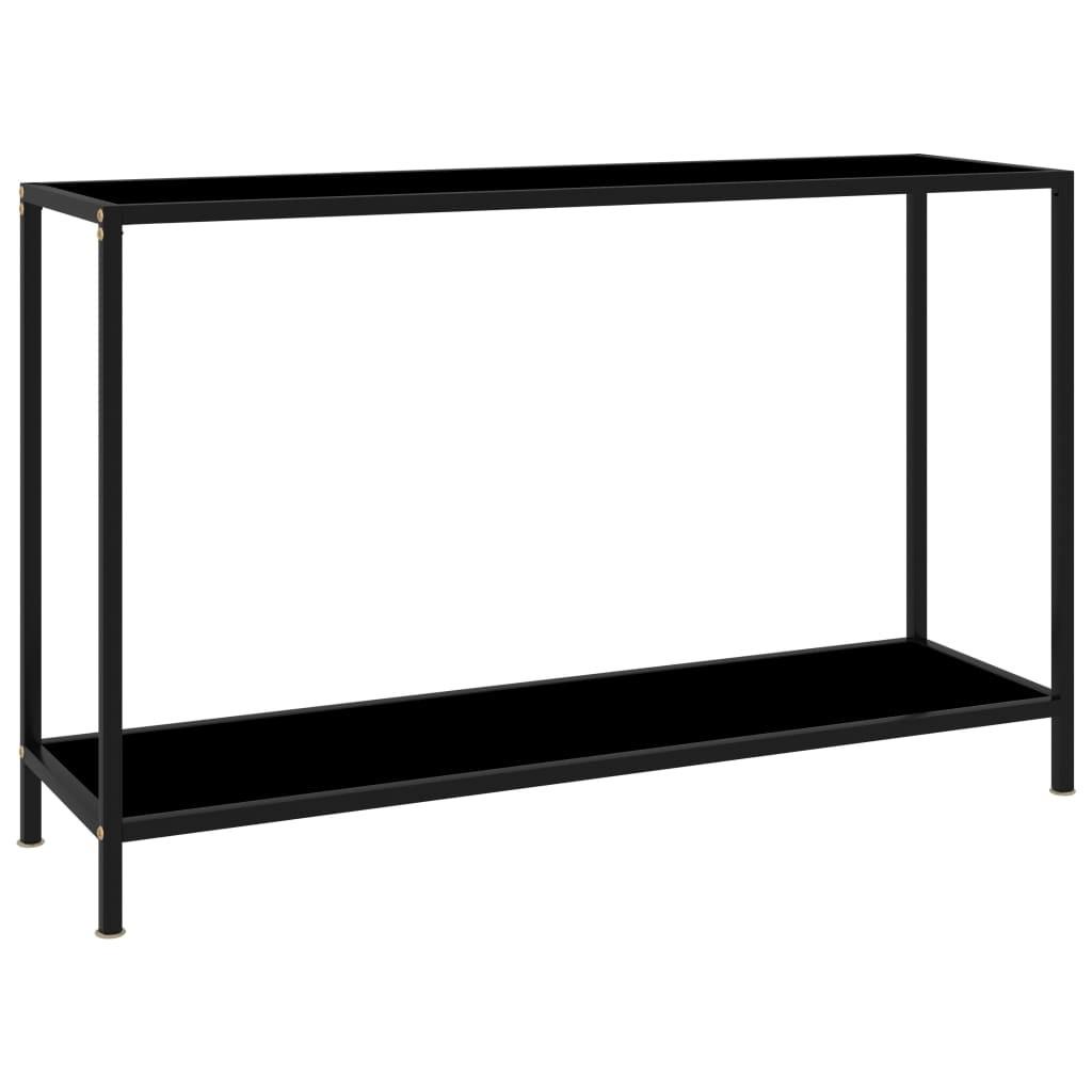Konsolbord 120x35x75 cm hærdet glas sort
