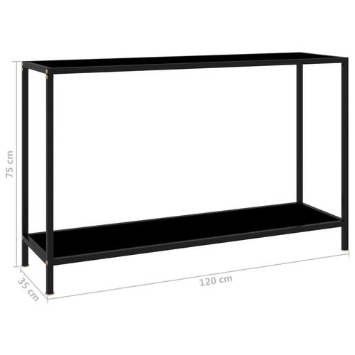 Konsolbord 120x35x75 cm hærdet glas sort