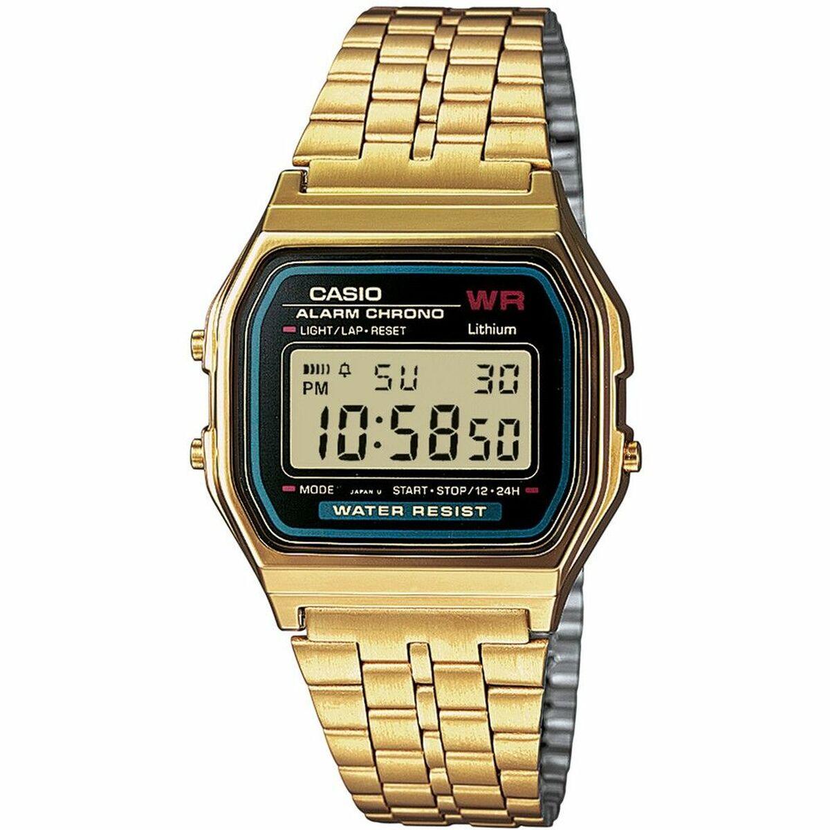 Casio A159WGEA-1EF - gyldent digitalur til mænd og kvinder