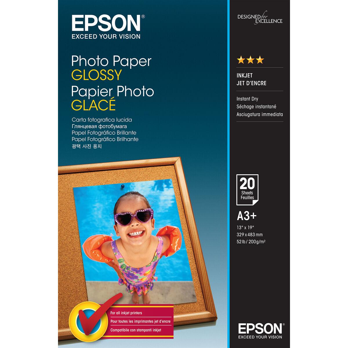 Epson Glossy fotopapir A3+, 200 g/m² - 20 ark