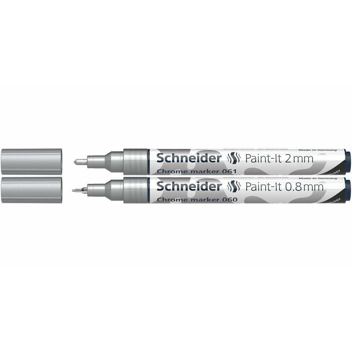 Schneider Paint-It Chrome markersæt - sølv, 0,8 mm + 2 mm (2 stk.)
