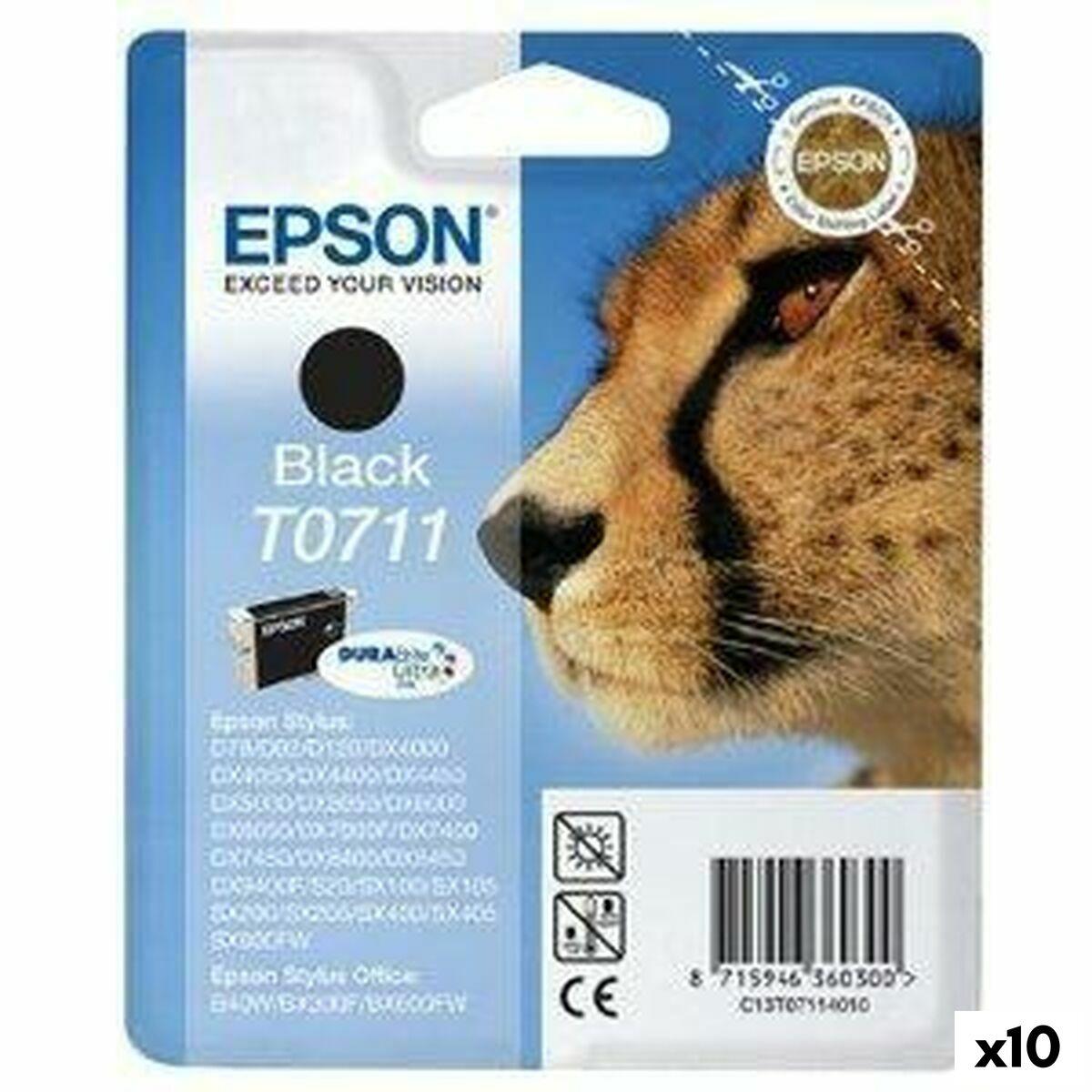 Epson T0711 sort original blækpatron - pakke med 10