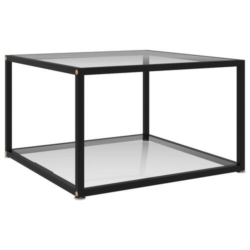 Sofabord 60x60x35 cm hærdet glas transparent