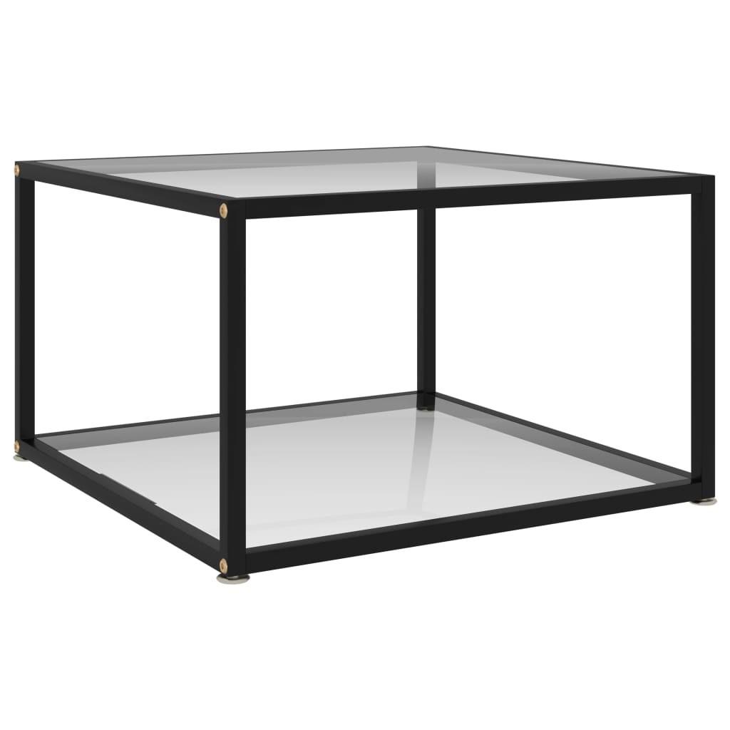 Sofabord 60x60x35 cm hærdet glas transparent