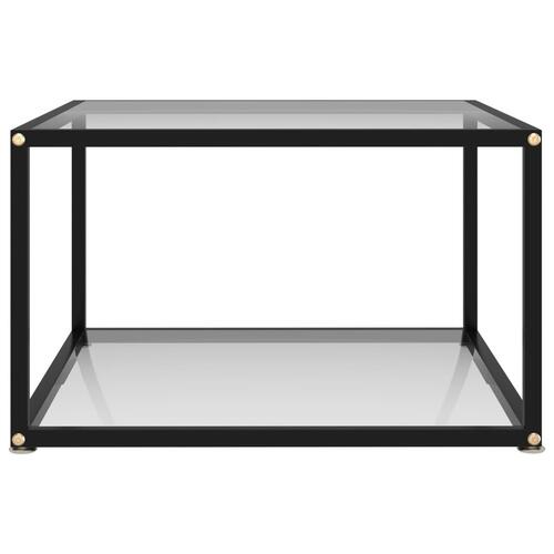 Sofabord 60x60x35 cm hærdet glas transparent