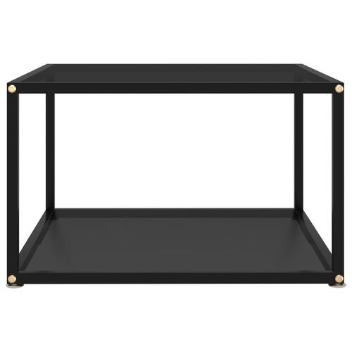 Sofabord 60x60x35 cm hærdet glas sort