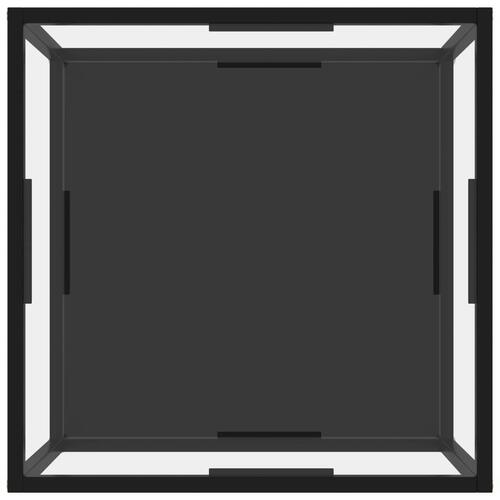 Sofabord 60x60x35 cm hærdet glas transparent og sort