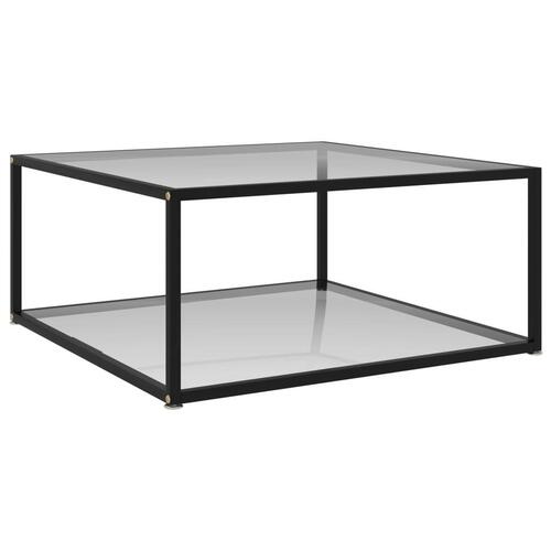 Sofabord 80x80x35 cm hærdet glas transparent