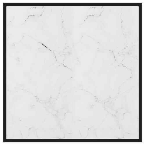 Sofabord 80x80x35 cm hærdet glas hvid