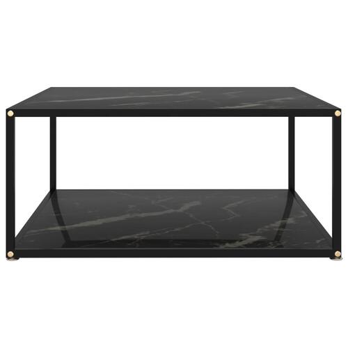 Sofabord 80x80x35 cm hærdet glas sort