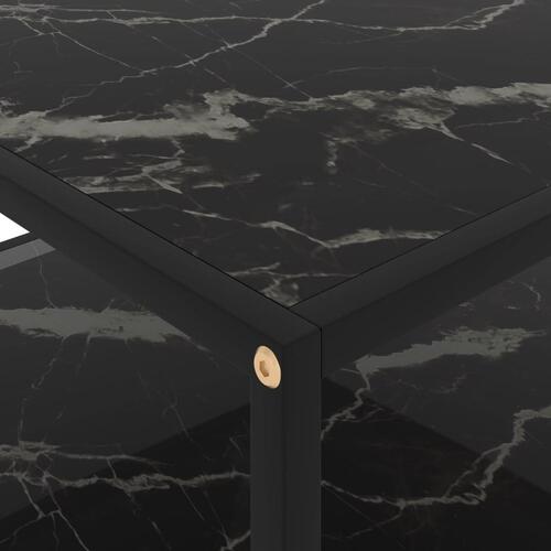 Sofabord 80x80x35 cm hærdet glas sort
