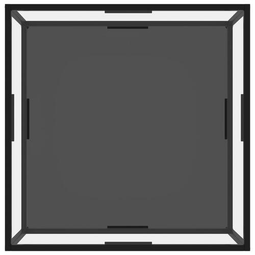 322896 Coffee Table Transparent and Black 80x80x35 cm Tempered Glass