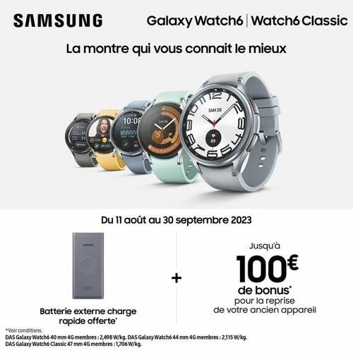 Smartwatch Samsung Watch 6 Sort 1,3" 43 mm