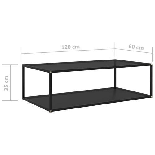 Sofabord 120x60x35 cm hærdet glas sort
