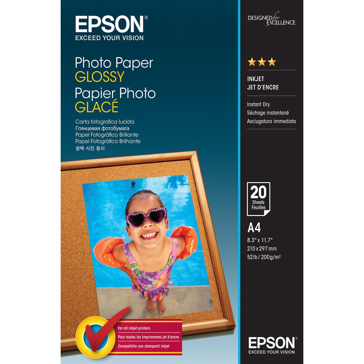 Epson Photo Paper Glossy A4 - 20 ark fotopapir billede