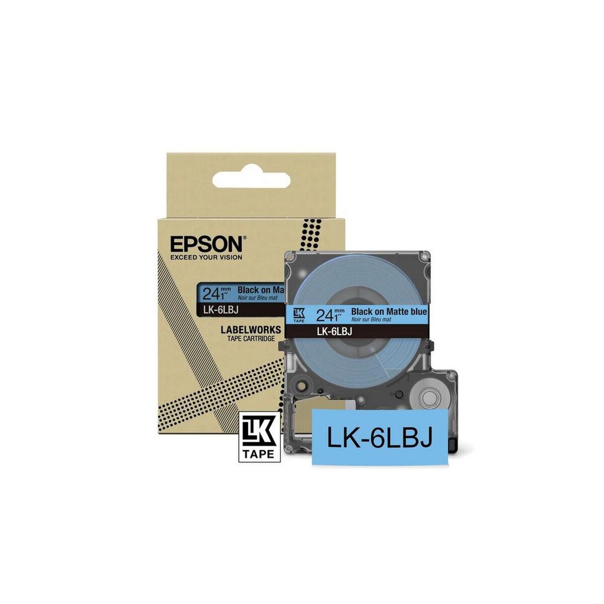 Epson labeltape C53S672082 - sort tekst på mat blå, 24 mm