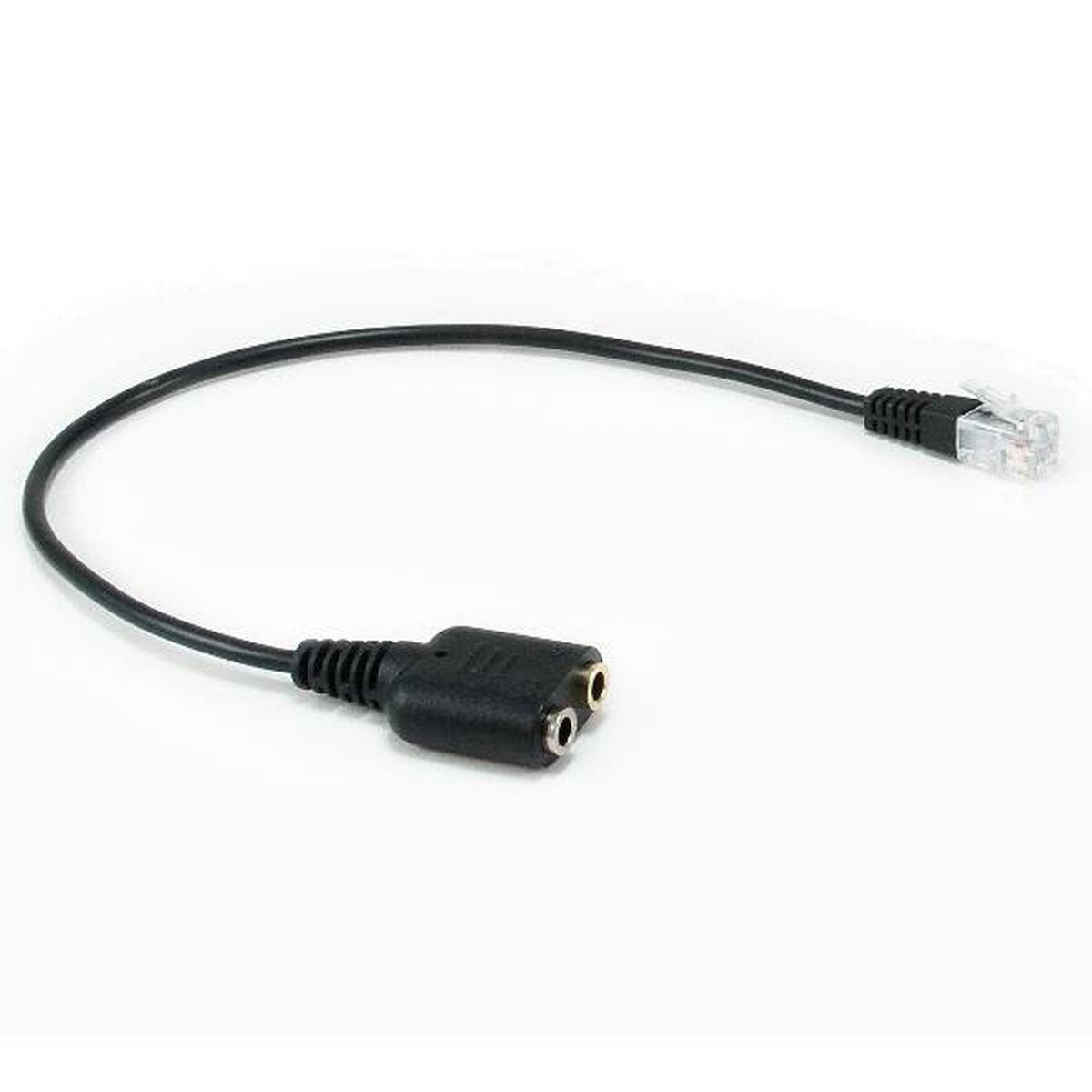 Equip telefonkabel 25 cm - RJ til 2x 3,5 mm hun