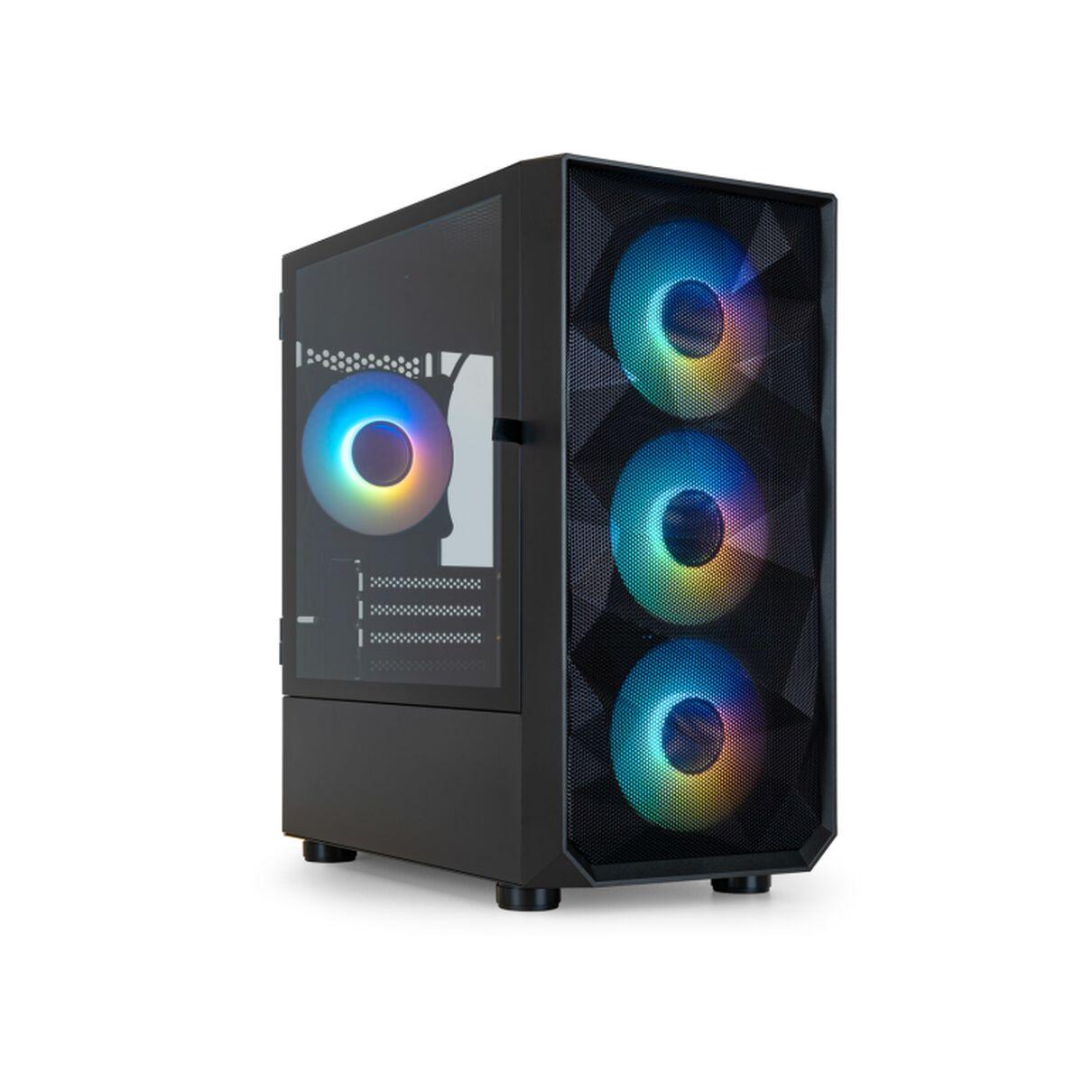 TooQ ATX semi-tårn kabinet TQGCC901-B - sort RGB