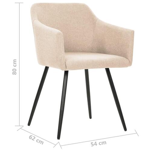 Spisebordsstole 2 stk. stof cremefarvet