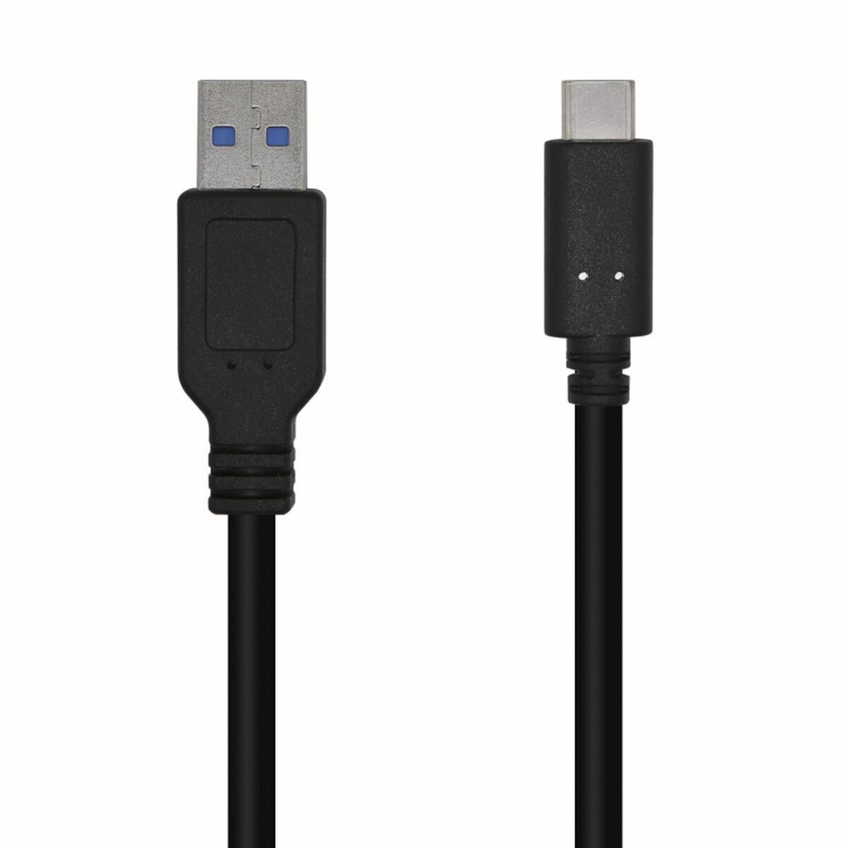 USB A til USB-C-kabel Aisens A107-0450 1,5 m Sort