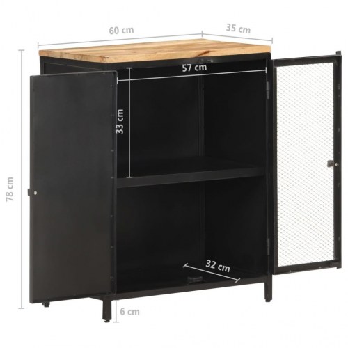 Skænk 60x35x78 cm massivt ru mangotræ