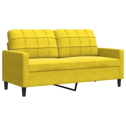 3 personers sofa med hynder velour gul