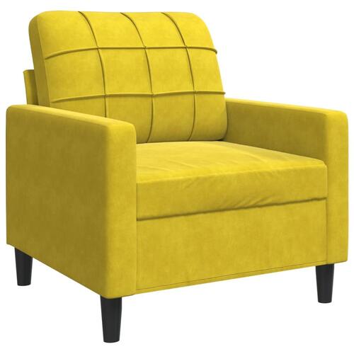 3 personers sofa med hynder velour gul