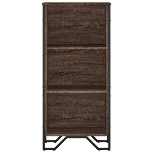 Bogreol 50x31x106 cm konstrueret træ brun egetræsfarve
