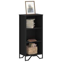 Bogreol 50x31x106 cm konstrueret træ sort
