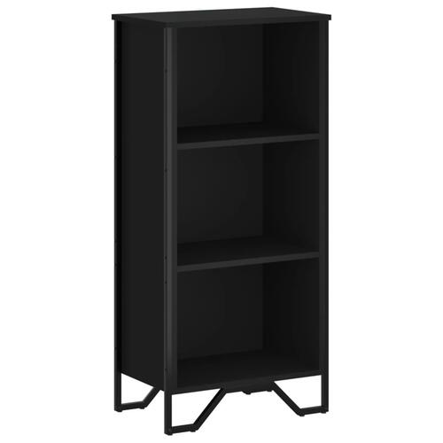 Bogreol 50x31x106 cm konstrueret træ sort