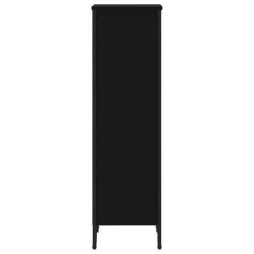 Bogreol 50x31x106 cm konstrueret træ sort