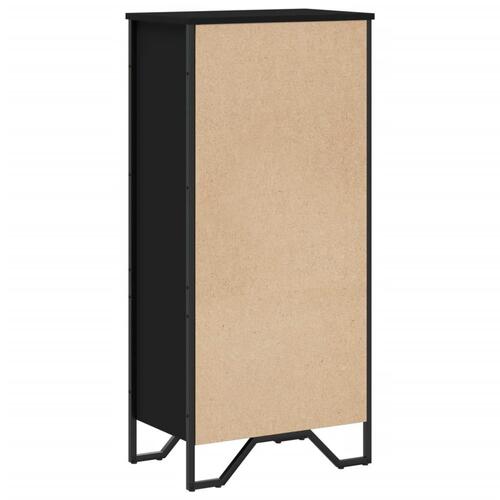 Bogreol 50x31x106 cm konstrueret træ sort