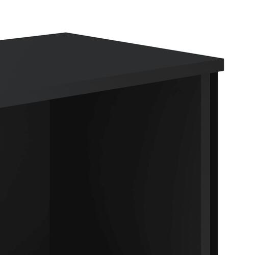 Bogreol 50x31x106 cm konstrueret træ sort