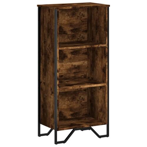 Bogreol 50x31x106 cm konstrueret træ røget egetræsfarve
