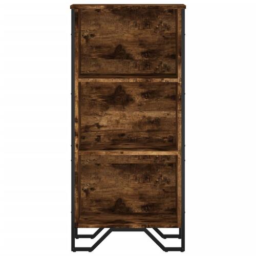 Bogreol 50x31x106 cm konstrueret træ røget egetræsfarve