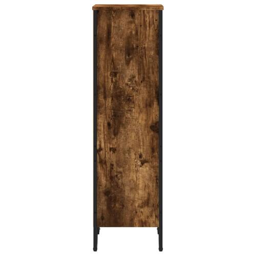 Bogreol 50x31x106 cm konstrueret træ røget egetræsfarve