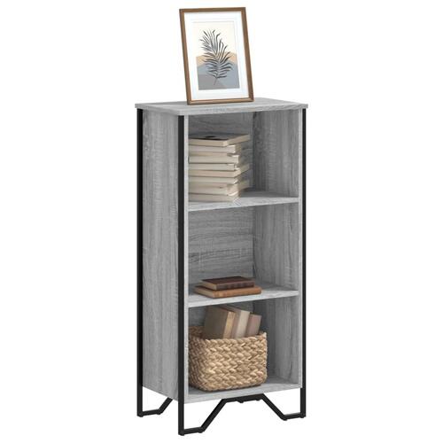 Bogreol 50x31x106 cm konstrueret træ grå sonoma-eg