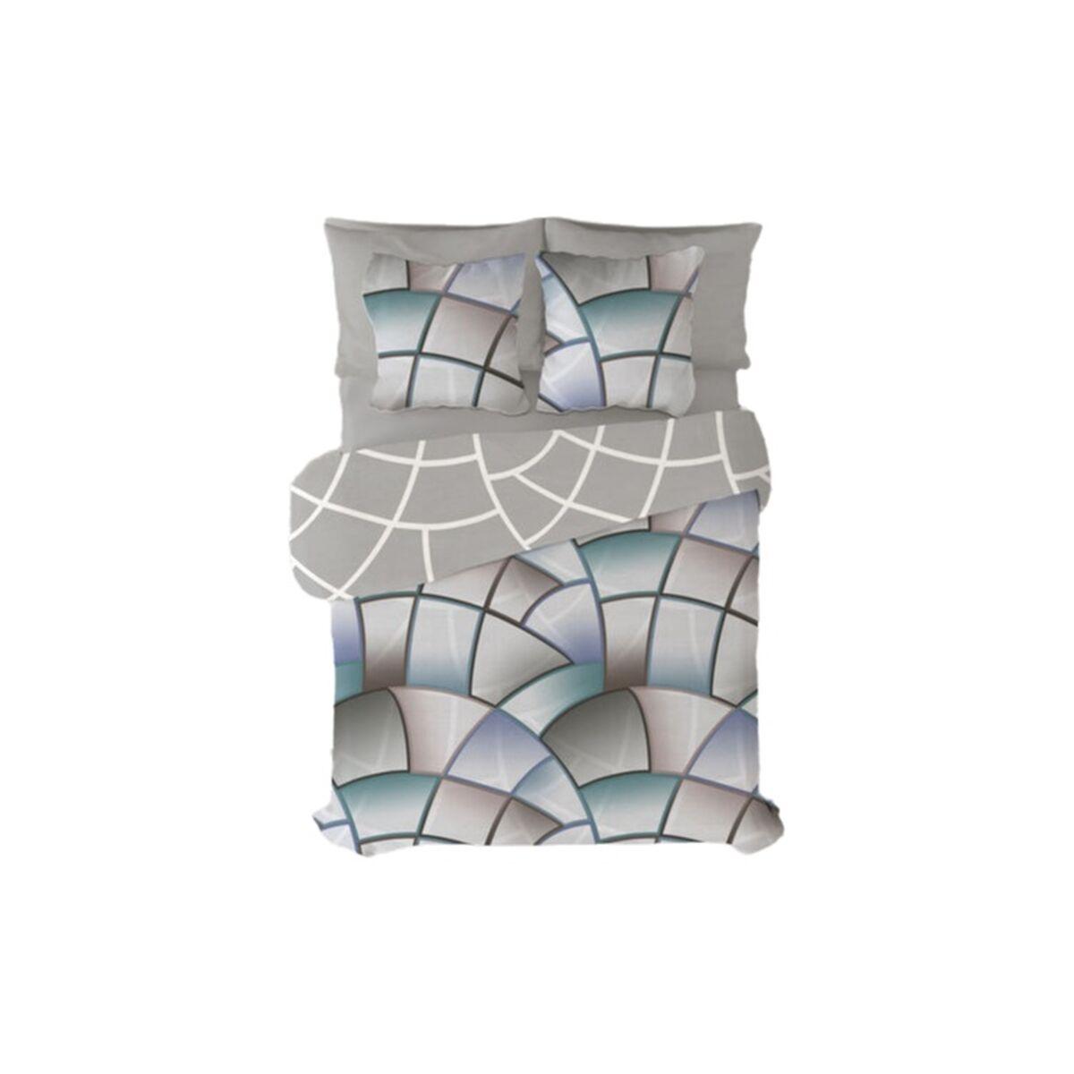 Pierre Cardin Lucas dynebetræk sæt - grå/blå, 150 x 230 cm