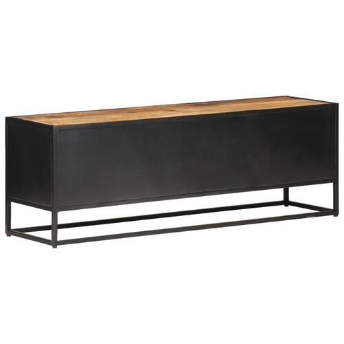 Tv-skab 120x30x40 cm ru mangotræ og naturlig rørflet