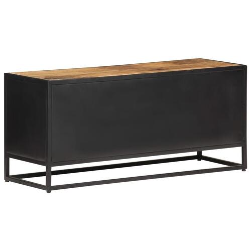 Tv-skab 90x30x40 cm ru mangotræ og naturlig rørflet
