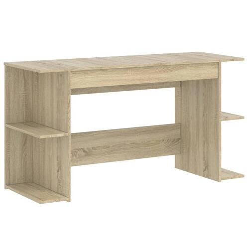 Skrivebord 140x50x75 cm konstrueret træ sonoma-eg