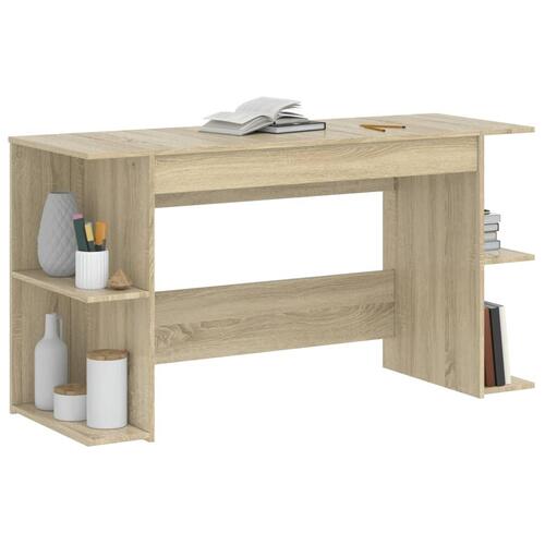 Skrivebord 140x50x75 cm konstrueret træ sonoma-eg