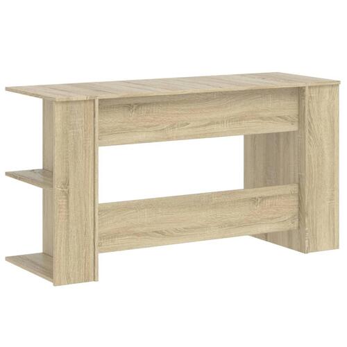 Skrivebord 140x50x75 cm konstrueret træ sonoma-eg