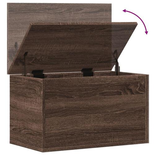 Opbevaringsboks 60x35x35 cm konstrueret træ brun egetræsfarve