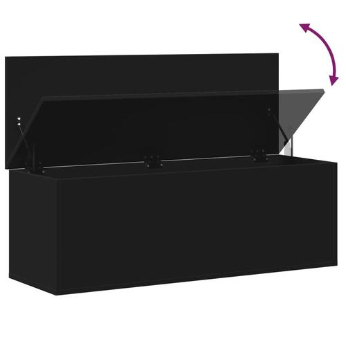 Opbevaringsboks 102x35x35 cm konstrueret træ sort