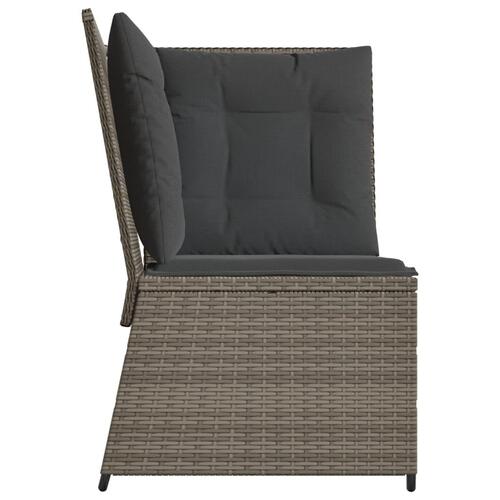 Hjørnemodul til havesofa med hynder polyrattan grå