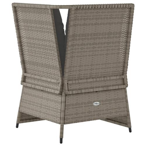Hjørnemodul til havesofa med hynder polyrattan grå