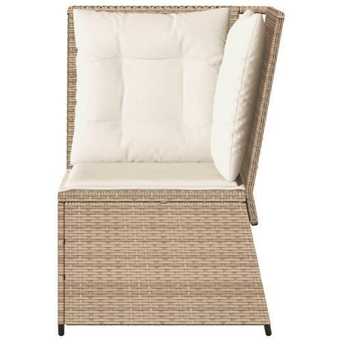 Hjørnemodul til havesofa med hynder polyrattan beige