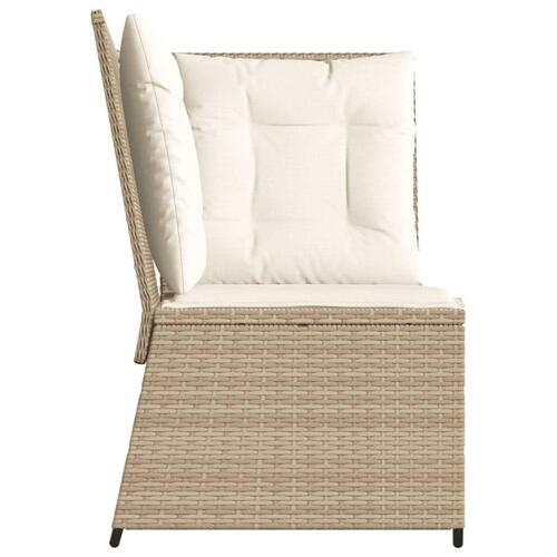 Hjørnemodul til havesofa med hynder polyrattan beige