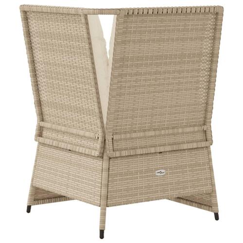 Hjørnemodul til havesofa med hynder polyrattan beige